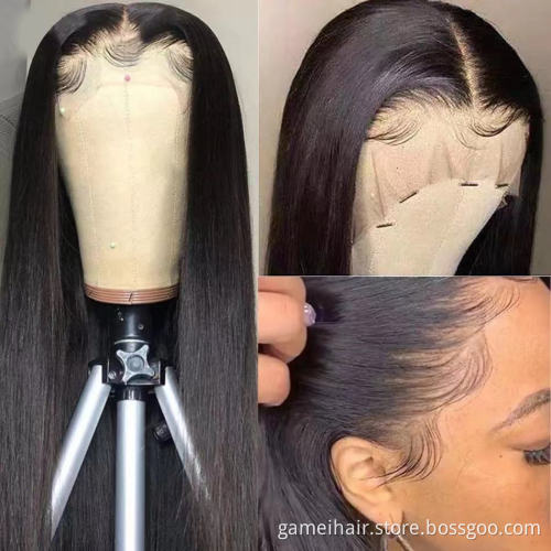 new arrival 100% HD lace front virgin cuticle aligned pre-plucked human hair wigs  for black women lady
